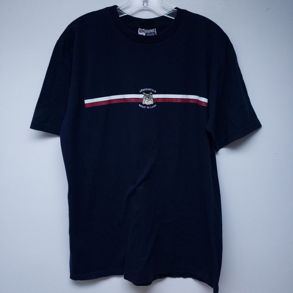 Vintage Y2K Aeropostale Bulldog Mascot Graphic T-Shirt